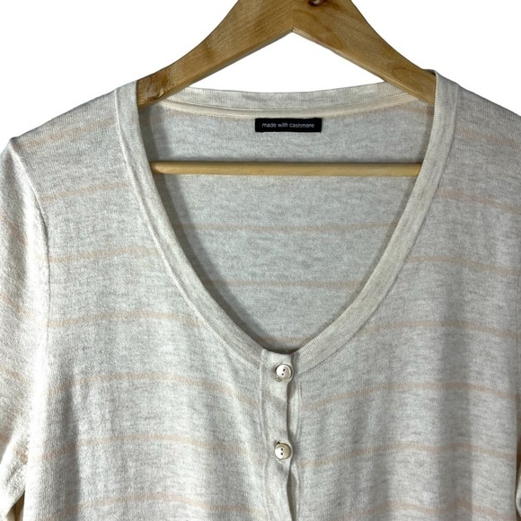 GAP Cotton Cashmere  Cardigan Oversized Lightweight Minimalist Chic Cream Size L - Picture 4 of 17